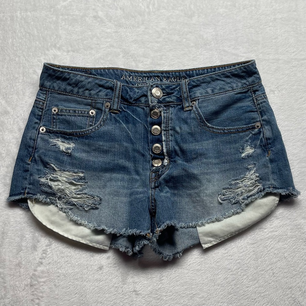 American Eagle Outfitters 2015 Denim Jean Shorts Women’s Hi Rise Festival Sz 4